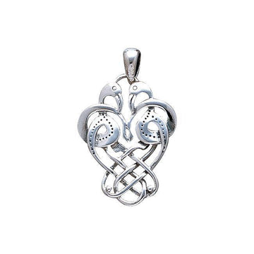 Celtic Knotwork Birds Silver Pendant WP009 - Jewelry